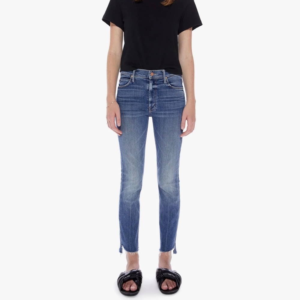 MOTHER Mid Rise Dazzler Ankle Step Fray